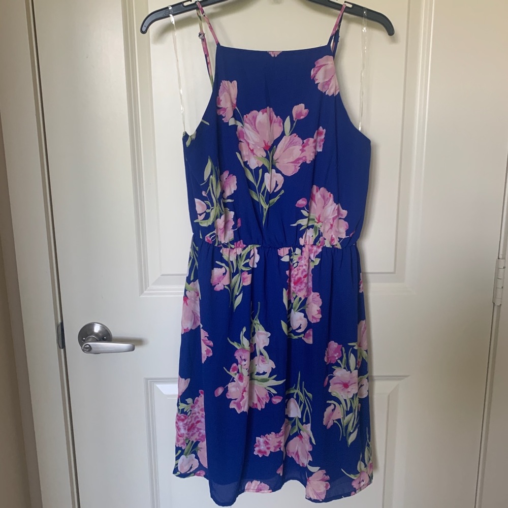 Everly Blue Floral Sundress, Size L